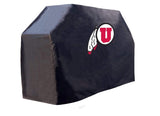 Utah utes hbs cubierta negra para parrilla de barbacoa de vinilo transpirable y resistente para exteriores - sporting up