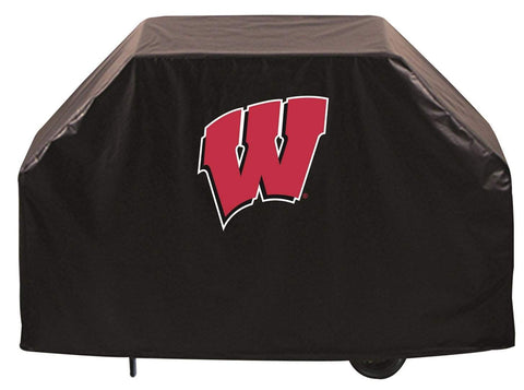 Wisconsin Badgers hbs noir « w » extérieur robuste vinyle barbecue couverture - sporting up