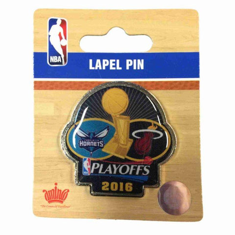 Handla Charlotte Hornets vs Miami Heat 2016 Playoffs Metal Collectors Lapel Pin - Sporting Up