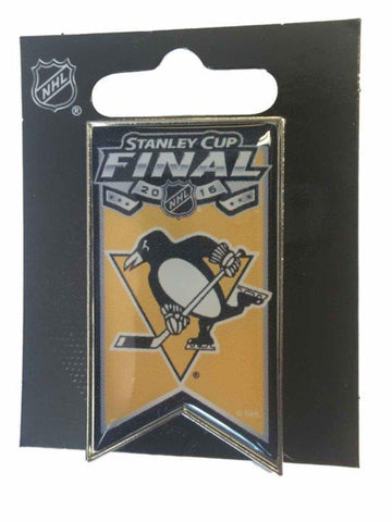 Shop Pittsburgh Penguins 2016 NHL Stanley Cup Final Metal Banner Lapel Pin - Sporting Up