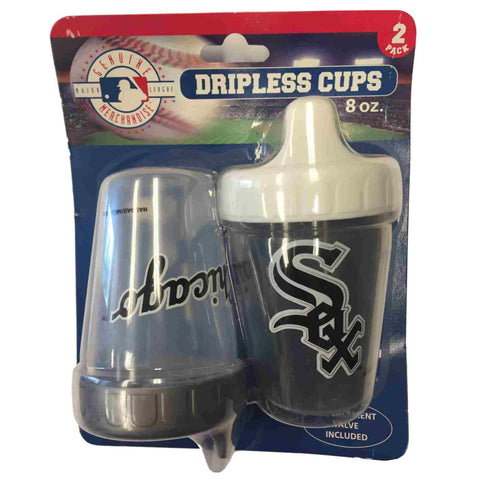 Accesorios Haddad de los Chicago White Sox, paquete de 2 vasos grises para sorber sin goteo de 8 oz - sporting up