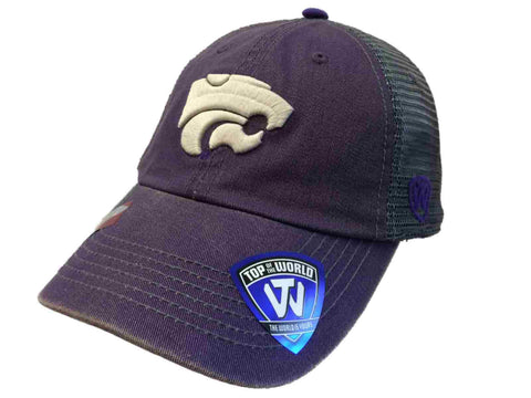 Kansas State Wildcats remolque púrpura gris cruce malla ajustar gorra snapback - sporting up
