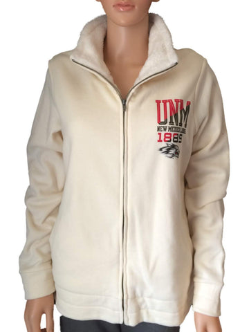 Shop New Mexico Lobos Gear for Sports Womens Zip Up Warm Plush Cream Jacket (M) - Sporting Up