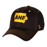 Iowa Hawkeyes Zephyr Black ANF Farm Strong Undertaker Stretch Fit Hat Cap - Sporting Up