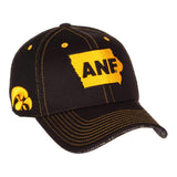 Iowa Hawkeyes Zephyr Black ANF Farm Strong Undertaker Stretch Fit Hat Cap - Sporting Up