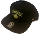 New York Knicks 47 Brand Gloman schwarze verstellbare Snapback-Mütze – sportlich