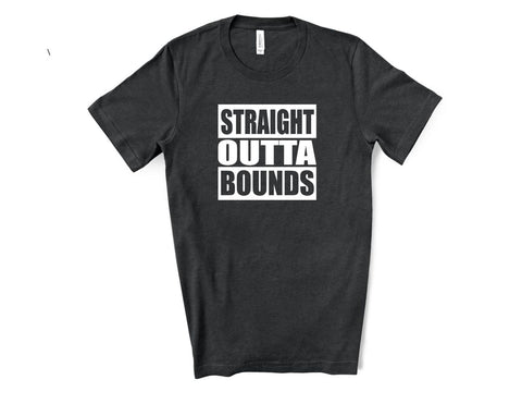 Shop Straight Outta Bounds Golf T-Shirt - Black Heather - Sporting Up