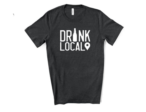 Shop Drink Local Beer T-Shirt - Black Heather - Sporting Up