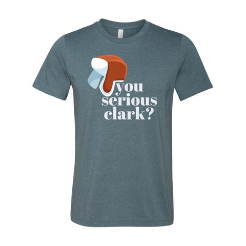 ¿Hablas en serio clark? camiseta de vacaciones navideñas - heather slate - sporting up