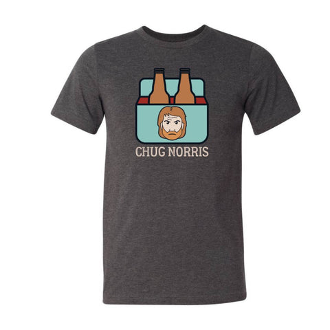 T-shirt de bière Chug Norris - gris foncé chiné - sporting up