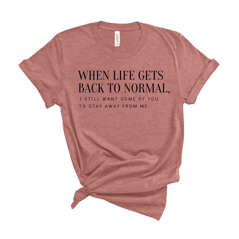 Kaufen Sie T-Shirt „When Life Gets Back to Normal“ – Heather Mauve – Sporting Up