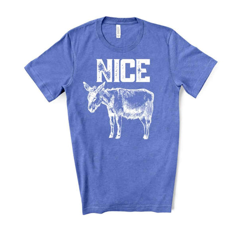 Schönes Esel-T-Shirt – Heather Columbia Blue – sportlich