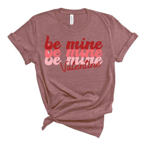 Be Mine-Valentinstag-T-Shirt – Heide-Mauve – sportlich