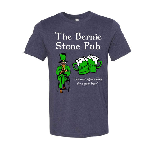 La camiseta de cerveza verde de Bernie Stone Pub - Heather Midnight Navy - Sporting Up