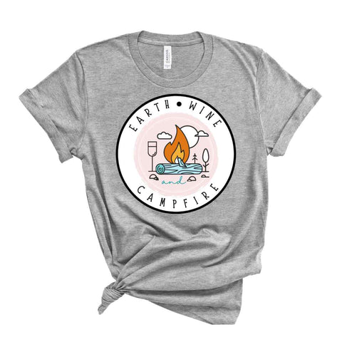 Earth Wine Campfire T-Shirt – Athletic Heather – Sportlich