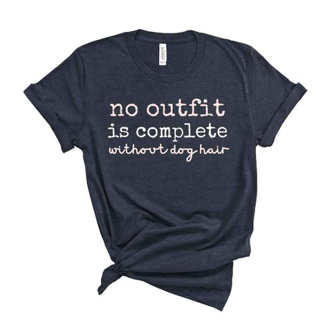 Shop No Outfit är komplett utan hundhår T-shirt - Heather Midnight Navy - Sporting Up