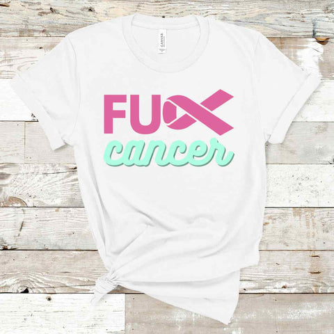 Fu** cancer t-shirt - solid vit blandning - sportig