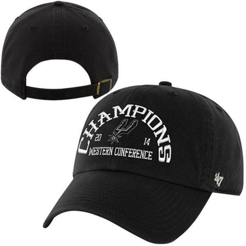 Shop San Antonio Spurs 47 Brand 2014 West Conference Champs Black Adjustable Hat Cap - Sporting Up