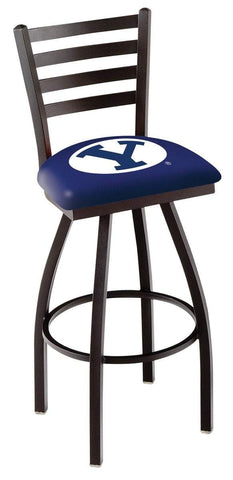BYU Cougars HBS Navy Ladder Back High Top Swivel Bar Stool Seat Chair - Sporting Up