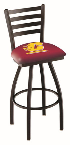 Central michigan chippewas hbs échelle dossier pivotant tabouret de bar chaise de siège - sporting up