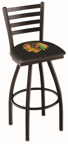 Chicago Blackhawks HBS Black Ladder Back High Top Swivel Bar Stool Seat Chair - Sporting Up