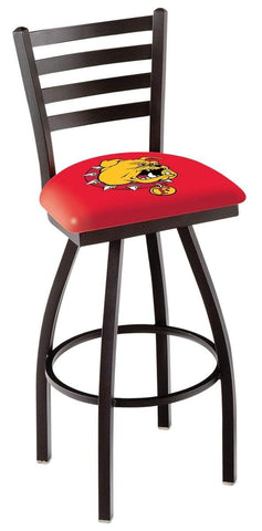 Ferris State Bulldogs HBS Red Ladder Back High Top Swivel Bar Stool Seat Chair - Sporting Up