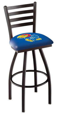 Kansas Jayhawks HBS Blue Ladder Back High Top Swivel Bar Stool Seat Chair - Sporting Up