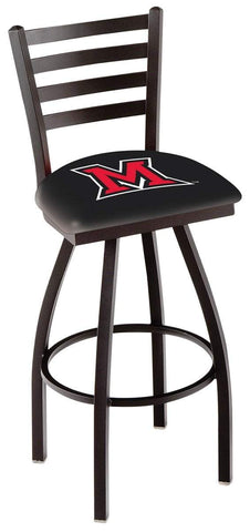 Miami Redhawks HBS Black Ladder Back High Top Swivel Bar Stool Seat Chair - Sporting Up