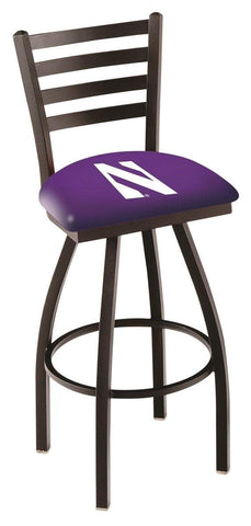 Northwestern Wildcats HBS Ladder Back High Top Swivel Bar Stool Seat Chair - Sporting Up