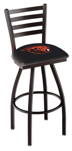 Oregon State Beavers HBS Black Ladder Back High Top Swivel Bar Stool Seat Chair - Sporting Up