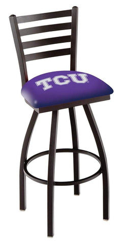Tcu horned frogs hbs escalera púrpura respaldo alto giratorio bar taburete asiento silla - sporting up