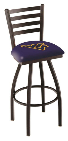 West Virginia Mountaineers HBS Ladder Back High Top Swivel Bar Stool Seat Chair - Sporting Up