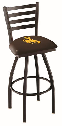 Wyoming Cowboys HBS Brown Ladder Back High Top Swivel Bar Stool Seat Chair - Sporting Up