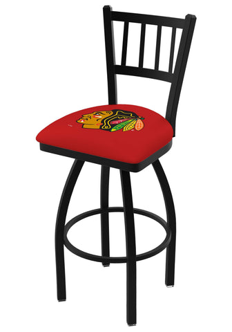 Chicago Blackhawks HBS Red "Jail" Back High Top Swivel Bar Stool Seat Chair - Sporting Up