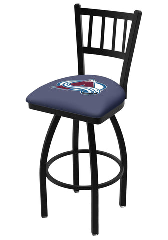 Colorado Avalanche HBS Navy "Jail" Back High Top Swivel Bar Stool Seat Chair - Sporting Up