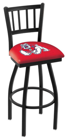 Shop Fresno State Bulldogs HBS Red "Jail" Back High Top Swivel Bar Stool Seat Chair - Sporting Up