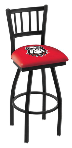 Georgia Bulldogs HBS Bulldog "Jail" Back High Swivel Bar Stool Seat Chair - Sporting Up