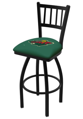 Minnesota Wild HBS Green "Jail" Back High Top Swivel Bar Stool Seat Chair - Sporting Up