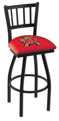 Maryland Terrapins HBS Red "Jail" Back High Top Swivel Bar Stool Seat Chair - Sporting Up