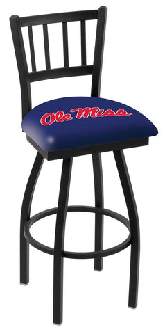 Ole Miss Rebels HBS Navy "Jail" Back High Top Swivel Bar Stool Seat Chair - Sporting Up