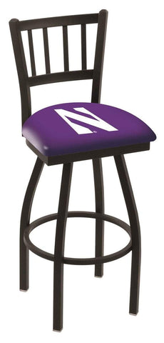 Northwestern Wildcats HBS "Jail" Back High Top Swivel Bar Stool Seat Chair - Sporting Up