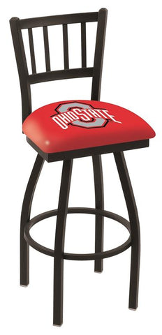 Shop Ohio State Buckeyes HBS Red "Jail" Back High Top Swivel Bar Stool Seat Chair - Sporting Up