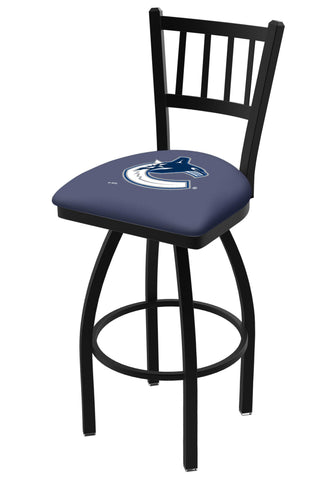 Vancouver Canucks HBS Navy "Jail" Back High Top Swivel Bar Stool Seat Chair - Sporting Up