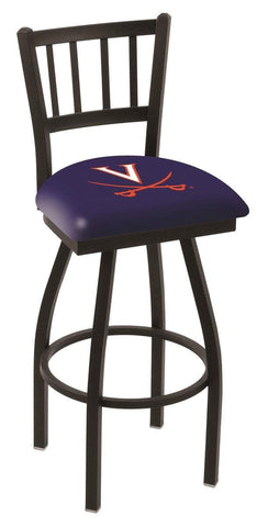 Boutique Virginia Cavaliers HBS Navy "Jail" Chaise de siège de tabouret de bar pivotant haut à dossier haut - Sporting Up