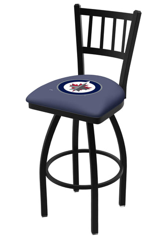 Winnipeg Jets HBS Navy "Jail" Back High Top Swivel Bar Stool Seat Chair - Sporting Up