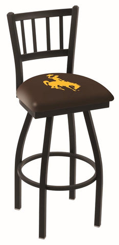 Wyoming cowboys hbs marrón "cárcel" respaldo alto barra giratoria taburete asiento silla - sporting up