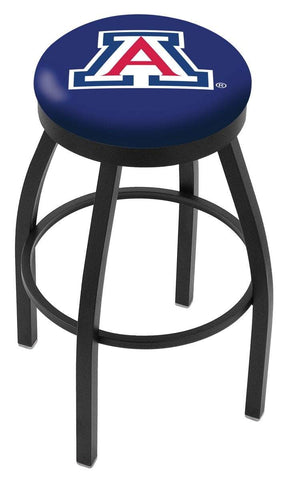 Arizona Wildcats HBS Black Swivel Bar Stool with Blue Cushion - Sporting Up