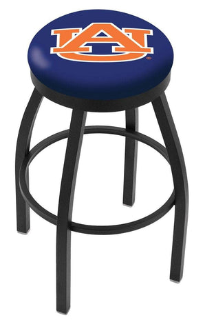 Taburete de bar giratorio negro Auburn Tigers HBS con cojín azul - Sporting Up