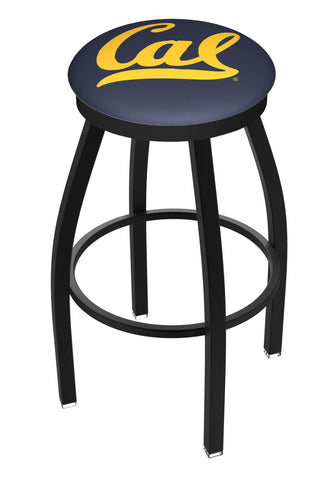 Tabouret de bar pivotant noir HBS California Golden Bears avec coussin bleu - Sporting Up