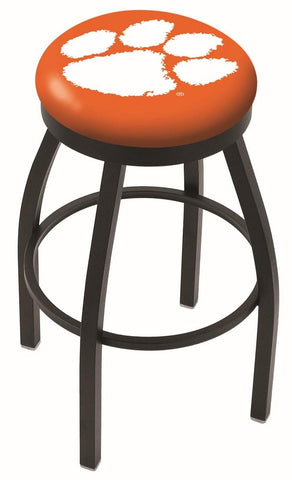 Tabouret de bar pivotant noir Clemson Tigers HBS avec coussin orange - Sporting Up